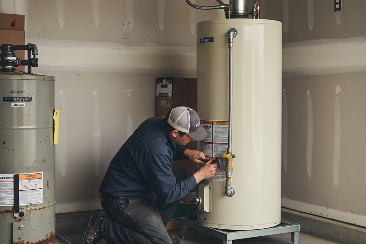 Water heater and shutoff valve replacement in Port Jefferson Station